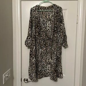 Leopard, sheer kimono